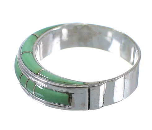 Sterling Silver Turquoise Inlay Southwestern Ring Size 6-1/4 AX86716